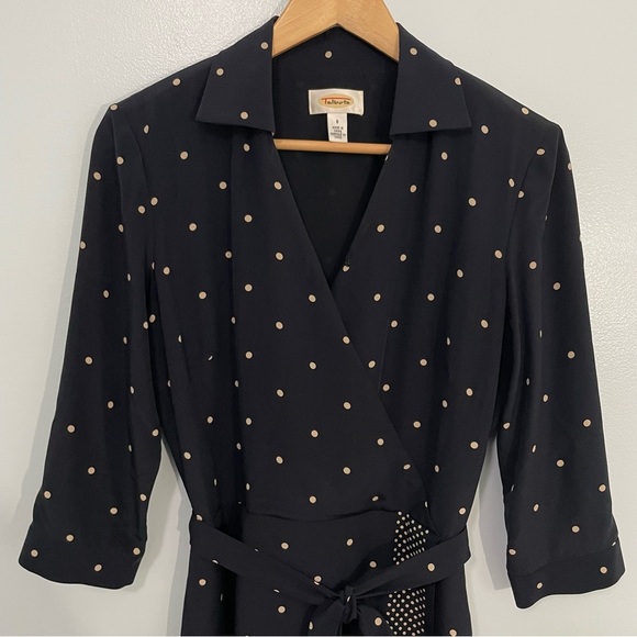 Talbots Navy Polka Dot Midi Dress - Picture 3 of 16
